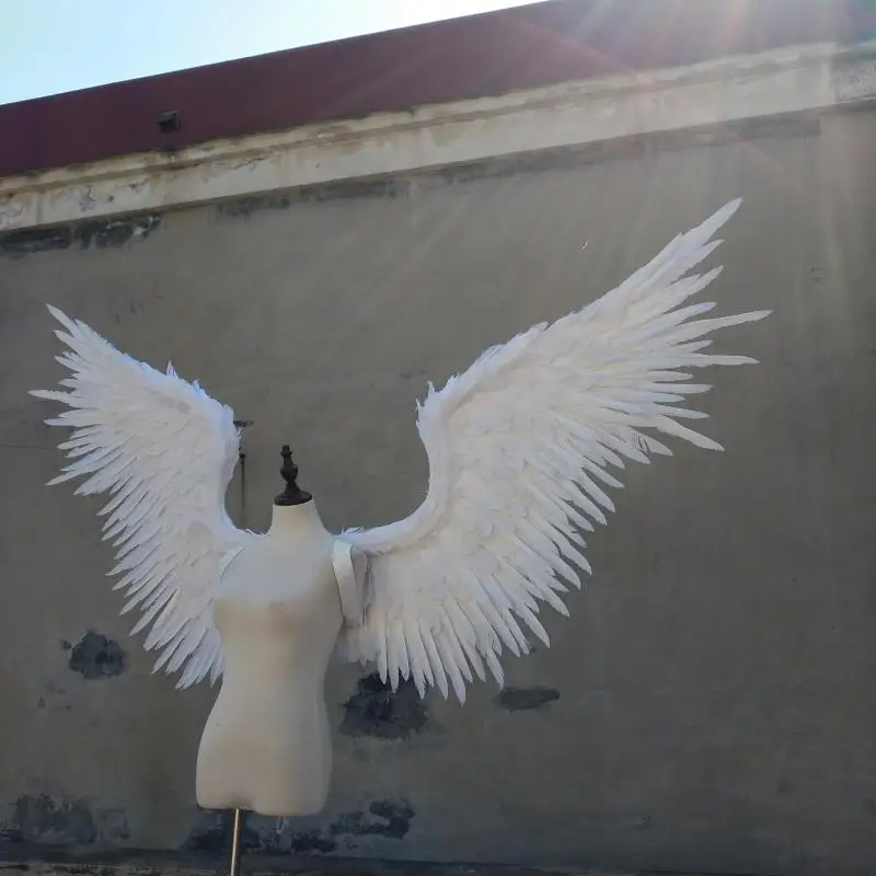 Свадебная фотография для невесты большой реквизит белые крылья ангела черного