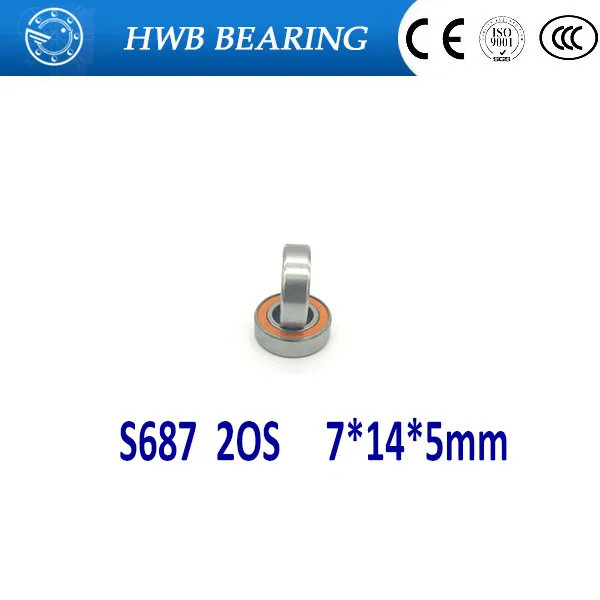 Free shipping 1PC 7X14X5mm S687 2OS CB ABEC7 S 687-2OS Stainless Steel Hybrid Ceramic Bearings/Fishing Reel Bearings | Обустройство
