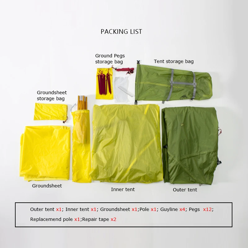 3F UL Gear TaiJi2 Ultralight 15D водонепроницаемый силиконовый с покрытием 2 Мужская палатка