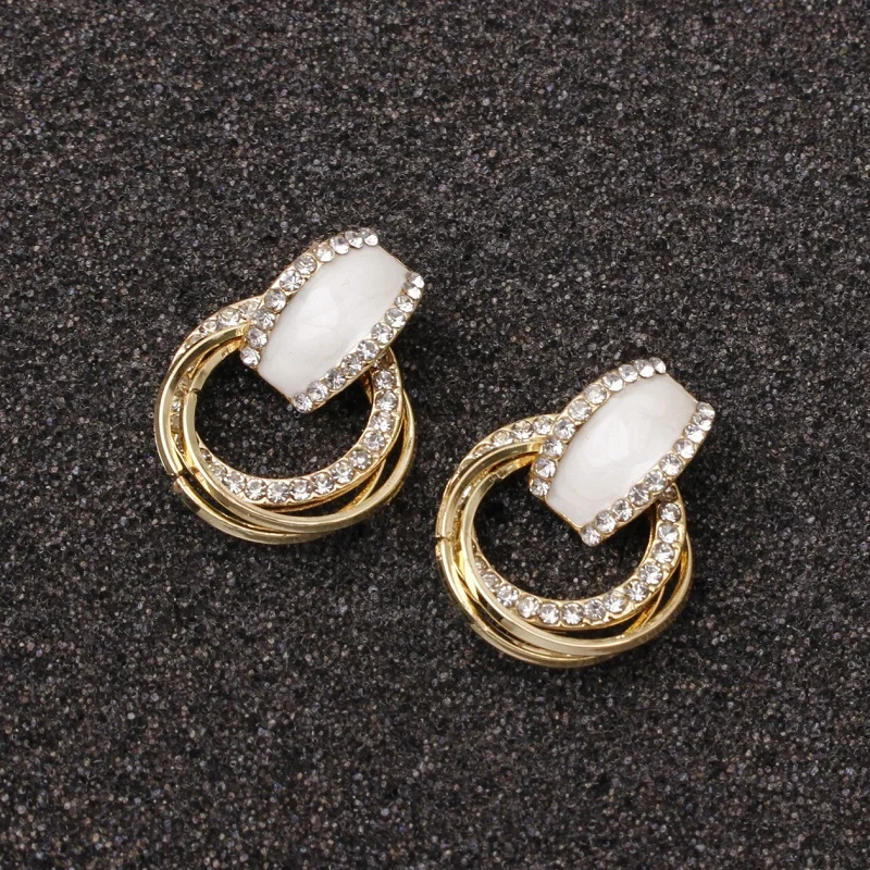 Женские Геометрические серьги Find Me большие круглые капельки с кристаллами и