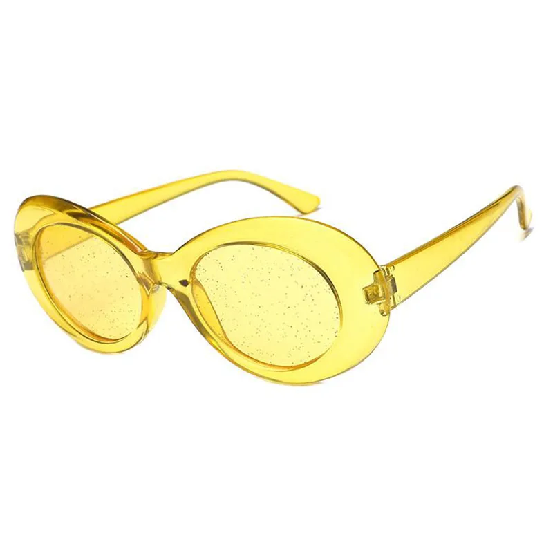 yellow frame yellow Модные, крутые, уникальные, ослепительные линзы, Овальные, стильные солнцезащитные очки для женщин и мужчин, вечерние, брендовые, Sesign, солнцезащитные очки Oculos De Sol - Цвет линз: yellow frame yellow