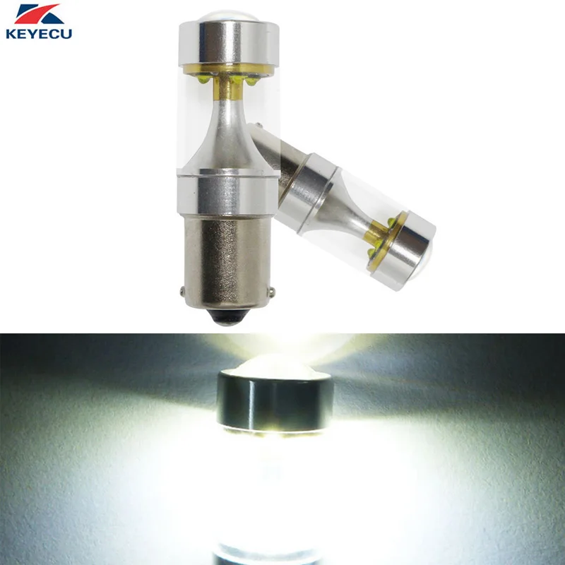 KEYECU 2 шт. белый 6500K BA15S 1156 30 Вт XBD 6SMD светодиодный фонарь Автомобильный задний фонарь заднего хода