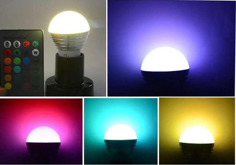 Функция памяти с регулируемой яркостью RGB Беспроводная Светодиодная лампа E14 E27 5
