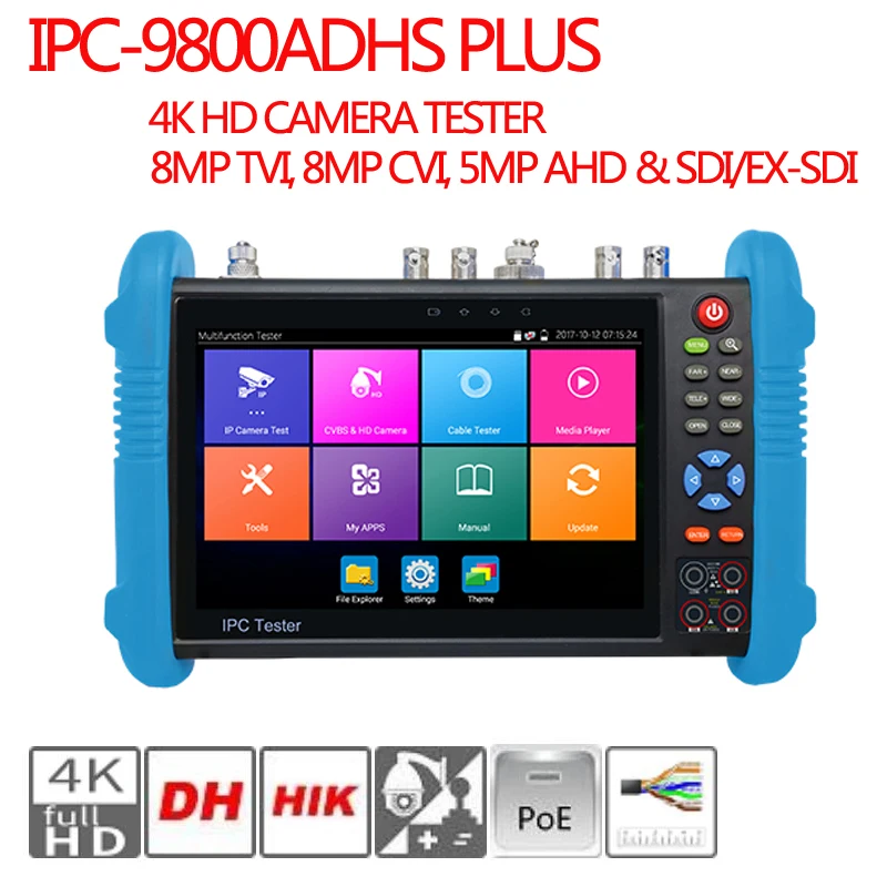 4K H.265 IP Камера тестер 8MP TVI/4MP CVI/5MP AHD IPC-9800Plus серии 7 дюймов IPS сенсорный экран wifi HD