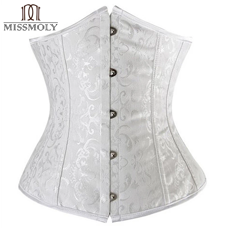 X Plus Size Sexy Gothic Corset Bustier Waist Cincher Steampunk Underbust Slimming Satin Embroidered | Женская одежда