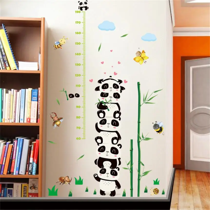 Домашний декор DIY мультяшная панда Съемная Наклейка на стену высоту дома