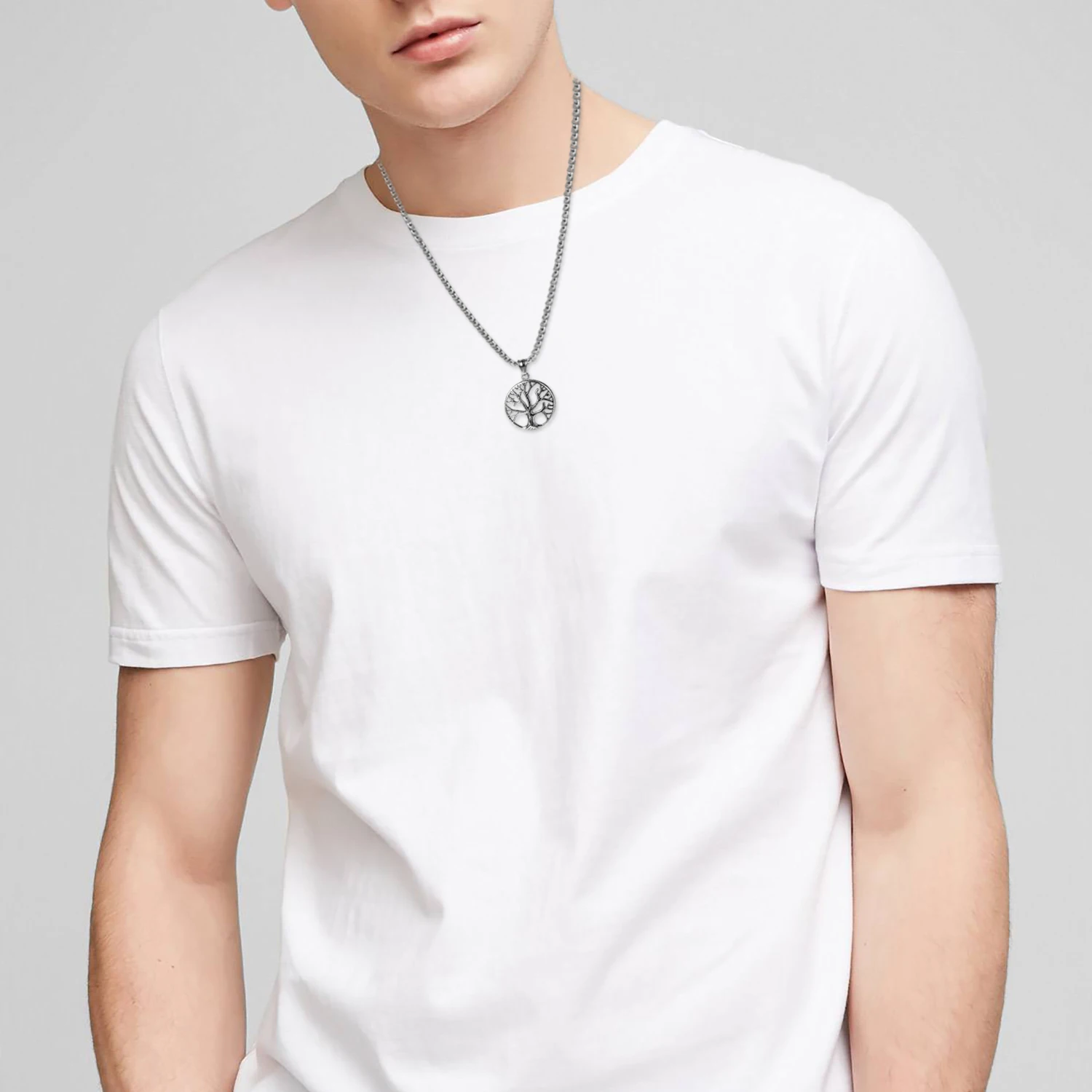 

BONISKISS Men Classic Simple Life Tree Long Suspension Pendant Necklace Fashion Women decoration Jewelry Collier Necklaces