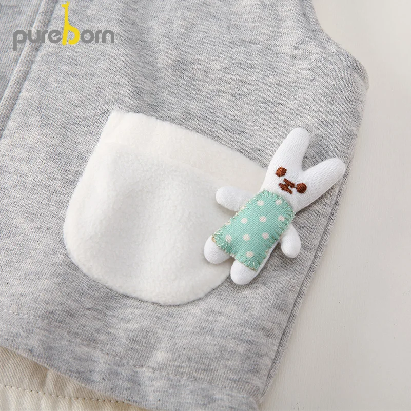 Pureborn/Детский жилет с капюшоном; Верхняя одежда; милый Повседневный детский хлопковый теплый жилет для мальчиков и девочек; осенне-весенняя одежда
