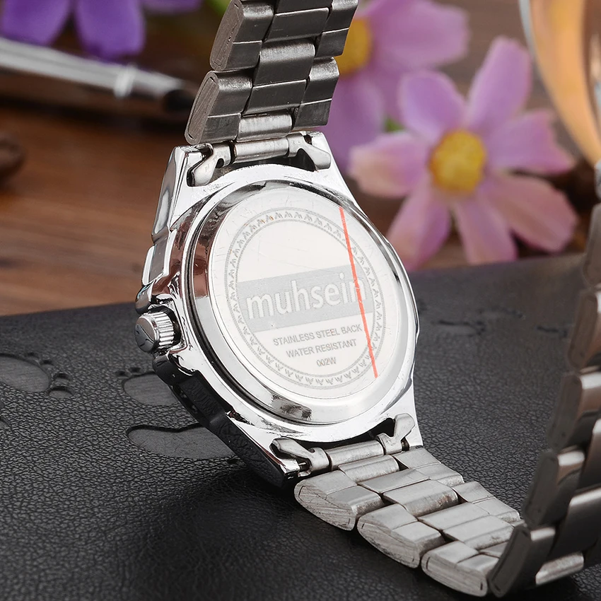 2018 Muhsein простые кварцевые часы из нержавеющей стали водонепроницаемые Модные