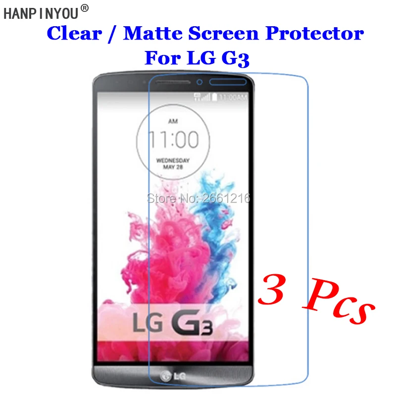 3 шт./лот для LG G3 D855 D850 D851 D852 HD Прозрачная/Антибликовая матовая Передняя | Защитные стёкла и плёнки для телефонов -32887596766