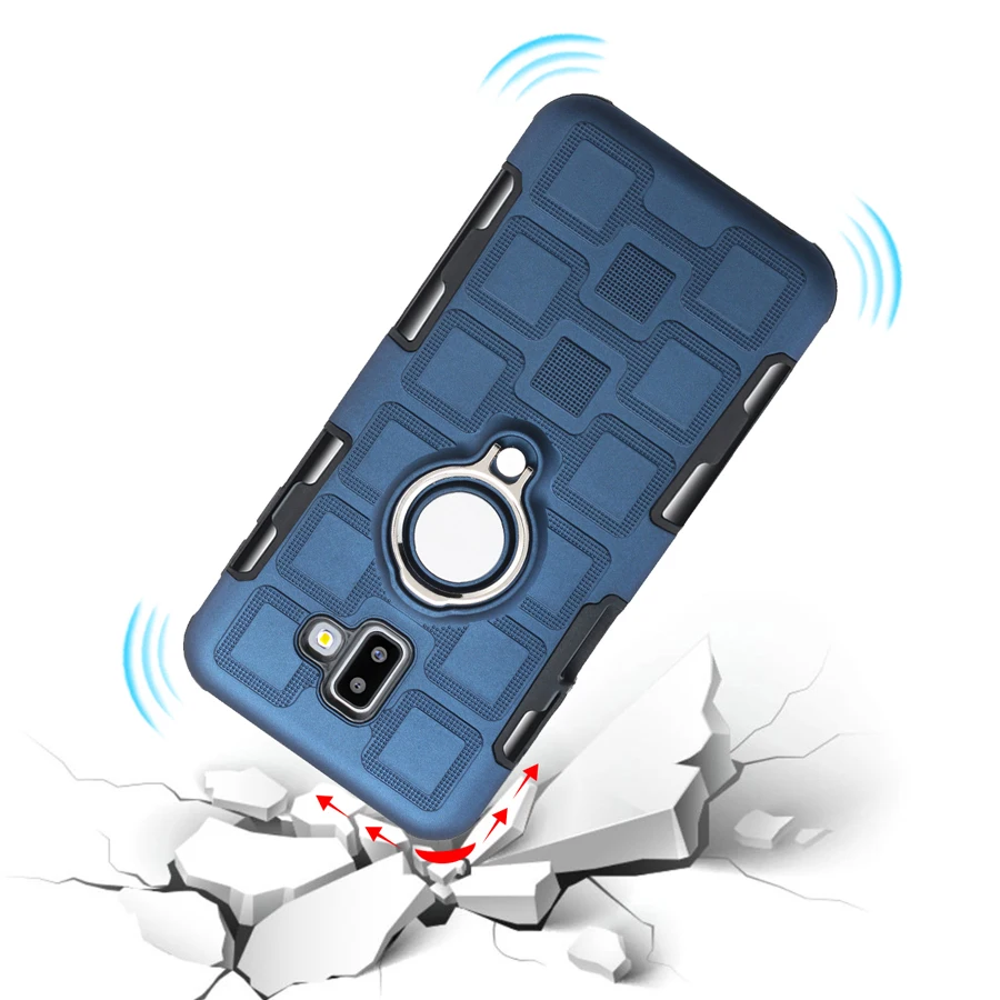 Cover For Samsung Galaxy J4 J6 Plus Prime Silicone Shockproof Phone Case Luxury Armor Ring Stand |
