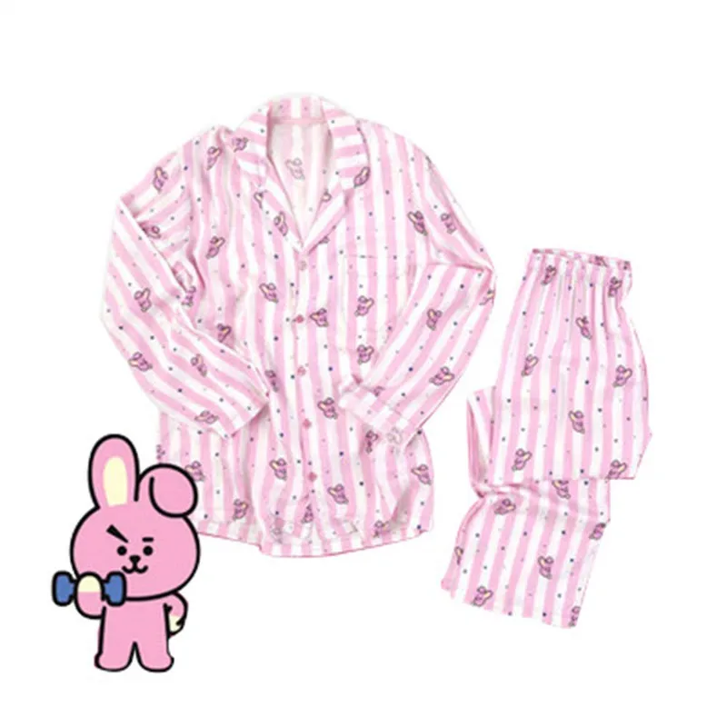 Kpop Bangtan мальчики Корейская звезда BT21 Kawaii мультфильм мягкие пижамы Мода CHIMMY TATA COOKY