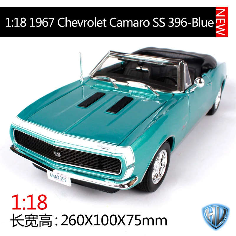 Maisto 1:18 1967 chevrolet camaro ss396 синий красный автомобиль литья под давлением 260*100*75 роскошные классические модели автомобиля открытым верхом автомобили сбор 31684