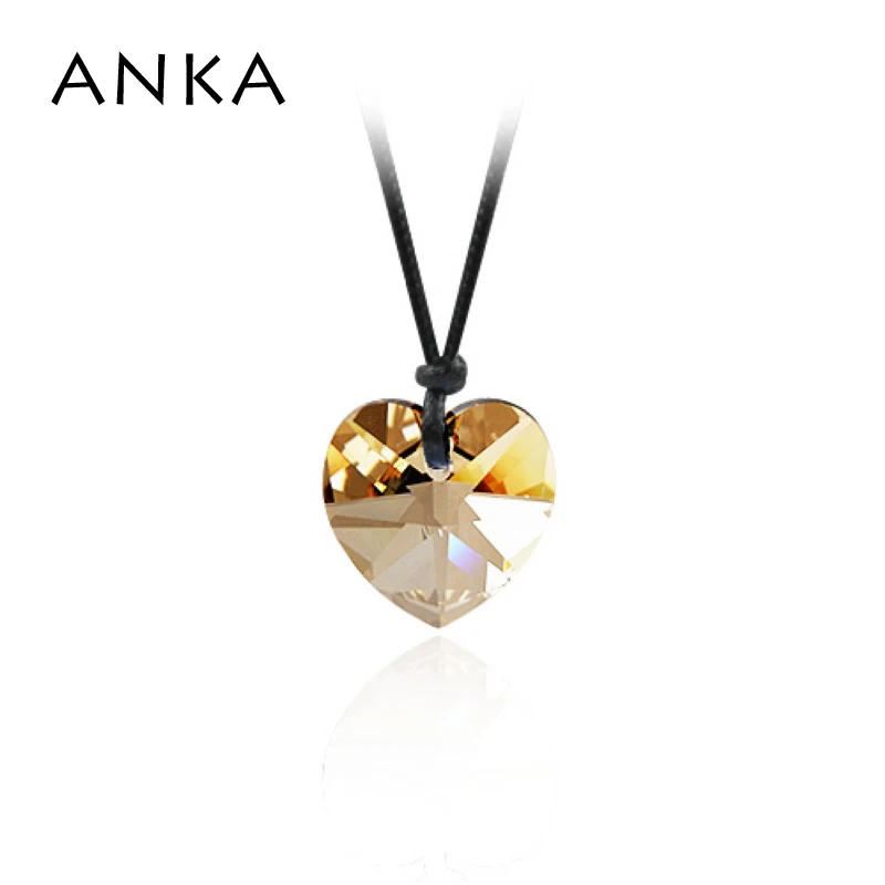 Анка сердце хрустальное ожерелье 6228 кулон с веревкой без застежки 1 8*1 7 см для