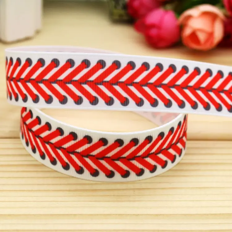 7/8 ''Бесплатная доставка лента с принтом в рубчик головной убор украшение