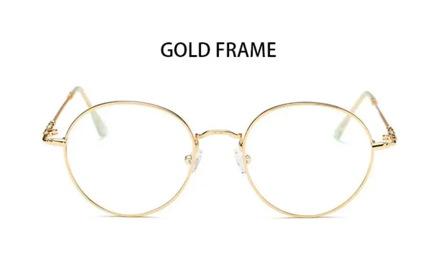 gold Круглые прозрачные очки для женщин, бренд Nerd, оправа для очков, мужские очки по рецепту, декоративные очки, золотые прозрачные линзы Oculos - Цвет оправы: gold