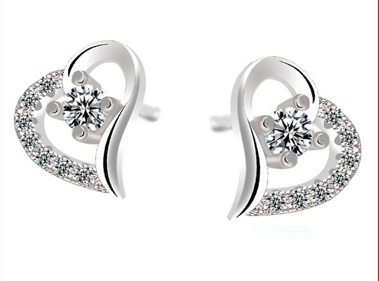 Free shipping 925 sterling silver earrings are ladies carefully shaped ear jewelry wish Sterling Silver Stud wholesale | Украшения и