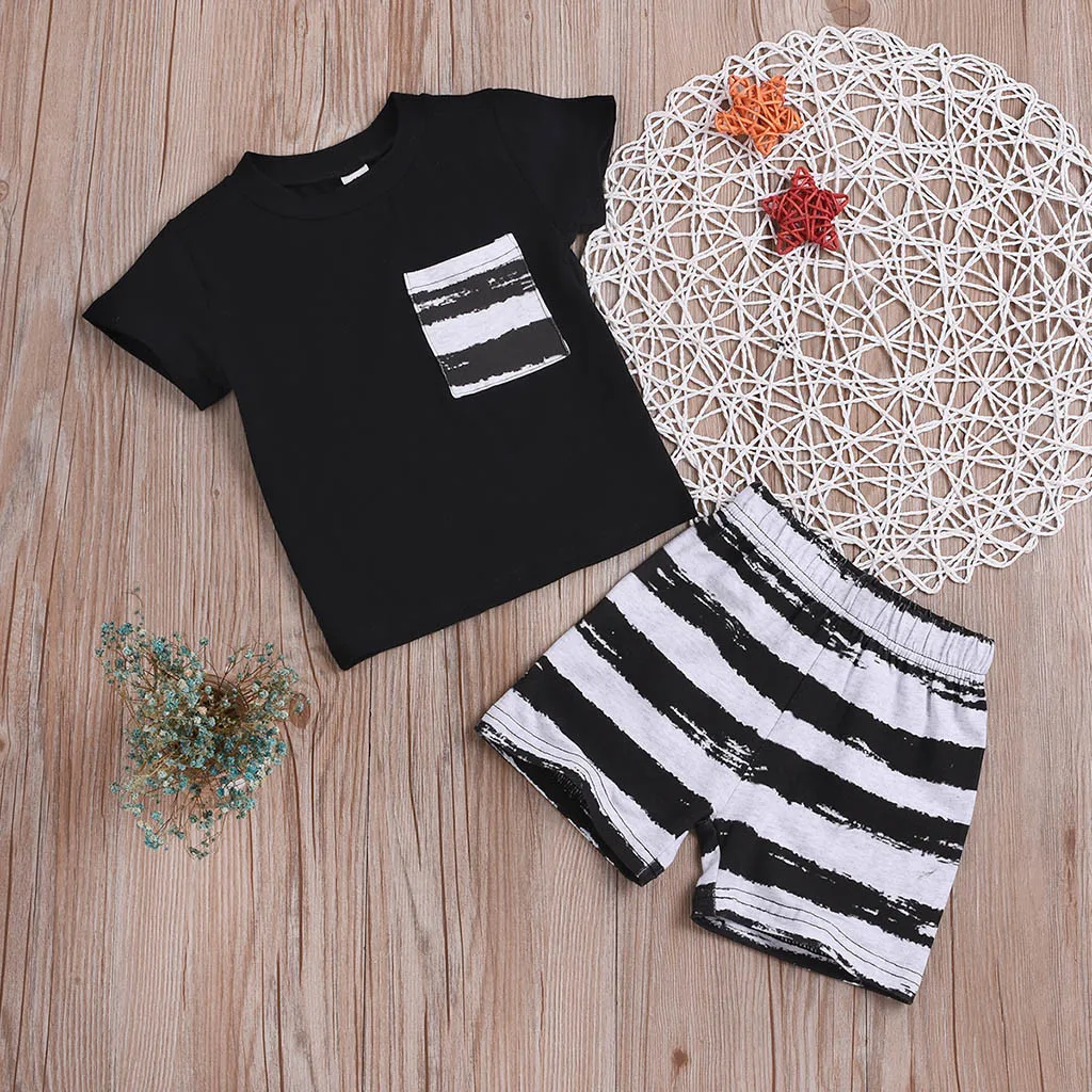 2019 летний крутой Детский комплект Однотонная футболка с короткими рукавами для