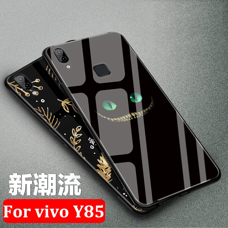 ДЛЯ Vivo Y85 чехол для VivoY85 Чехлы окрашенные закаленное стекло + Мягкая силиконовая