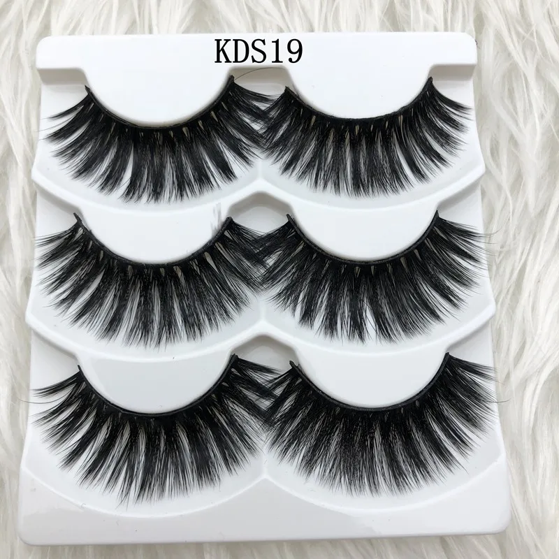 KDS19 MIKIWI 3d искусственная норка фальшивые накладные крыловидные ресницы Набор нарощенных ресниц природа длинный мнимый ресницы драматический макияж толстые ресницы - Длина: KDS19