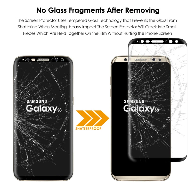 3D Оригинальное NFH чувствительное закаленное стекло для samsung Galaxy S8 S8 Plus Защитная пленка для экрана чехол на S 8