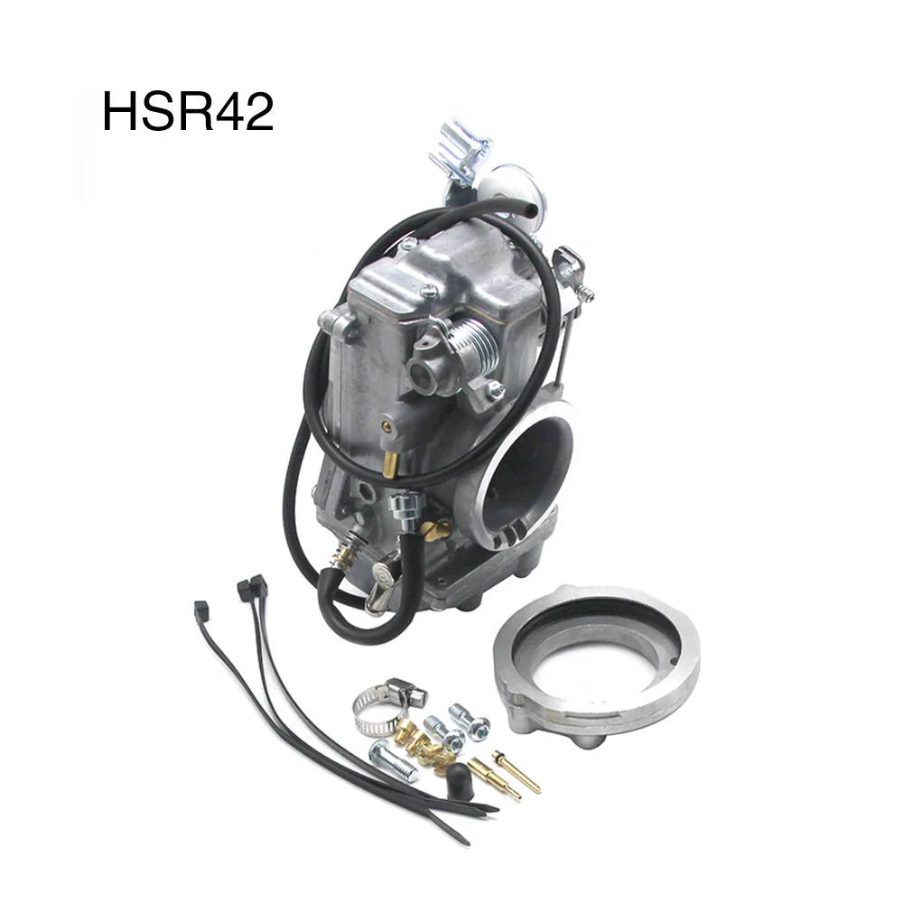 42mm ZS с жесткими защитными HSR42 45 48 Mikuni 42 мм Carb ускоритель Производительность насоса насосная станция карбюратор TM42-6 42-18 Harley EVO Twin Cam для 4T - Цвет: 42mm