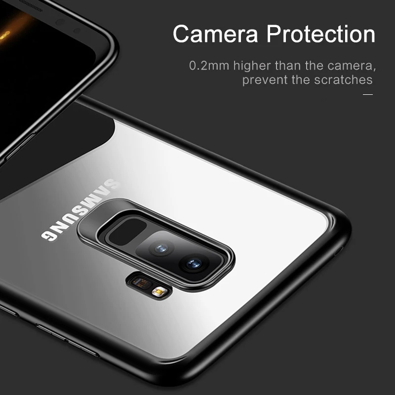 Cafele Transparent Case For Samsung Galaxy S9 Plus TPU+silicone PC Back Cover Shockproof Coque |