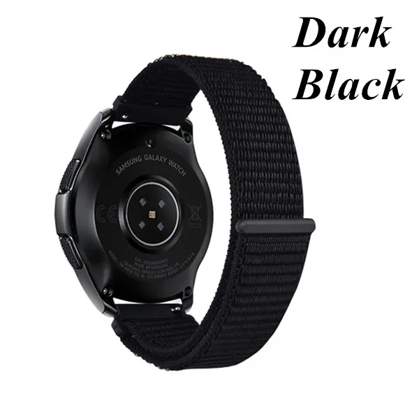 Dark Black 20 мм 22 мм нейлоновый ремешок для спортивных часов для samsung Galaxy Watch Active 46 мм 42 мм магнитный браслет для huawei Watch GT браслет - Цвет ремешка: Dark Black