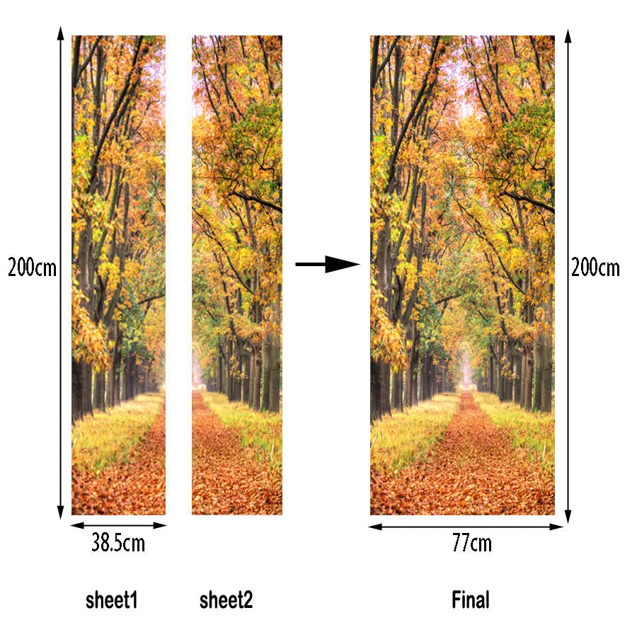 Осенняя наклейка на дверь в виде кленового листа для дома спальни раздвижные