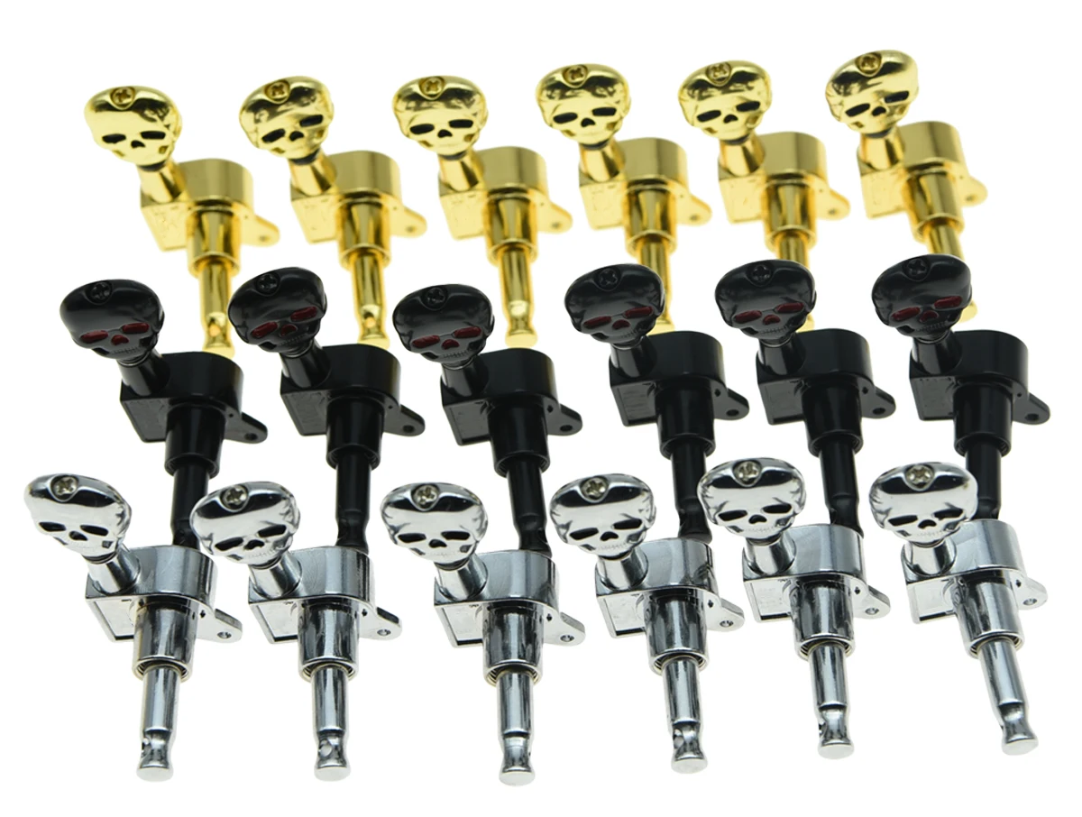 6 Inline 6L Left Handed Sealed Skull Button Guitar Tuners Tuning Keys Pegs Machine Heads for Strat TL Guitars 3 Colors | Спорт и