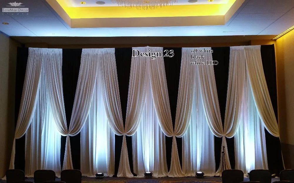 

10ft x 20ft Luxury Black and White Wedding Backdrop Wedding Stage Decoration