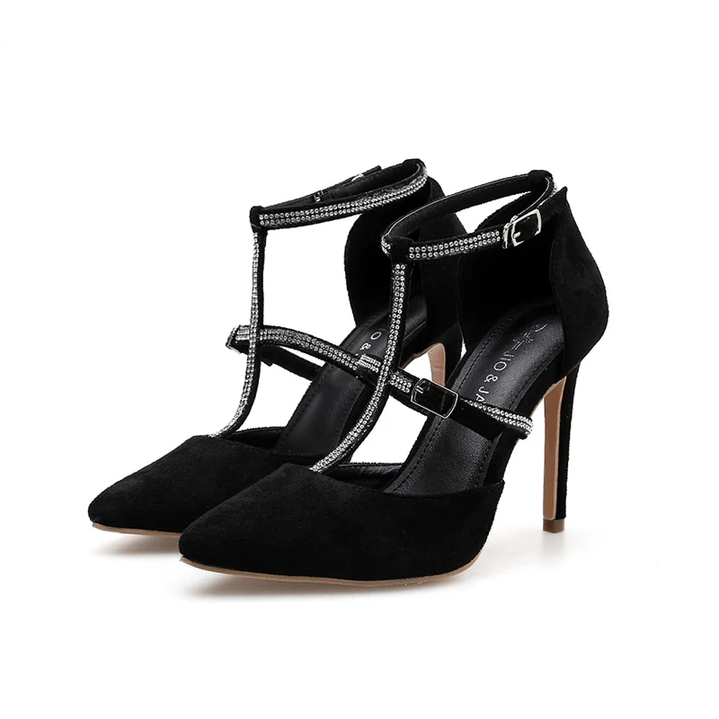 2019 женские пикантные сандалии гладиаторы из флока на высоком каблуке 10 см