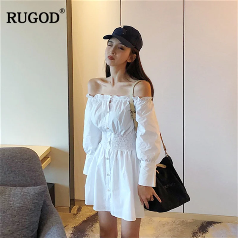 Женская плиссированная блузка RUGOD однобортная мини-блузка с открытыми плечами и