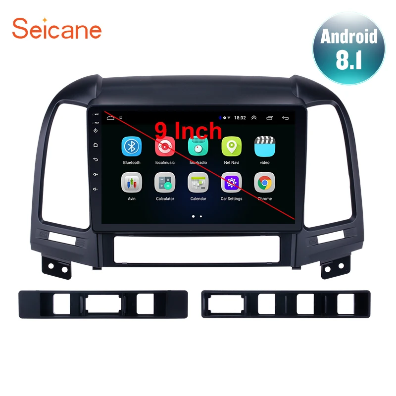Seicane " Android 8,1 2din Автомагнитола для HYUNDAI SANTA FE 2005 2006 2007 2008 2009 2010 2011 2012 gps стерео плеер головное устройство