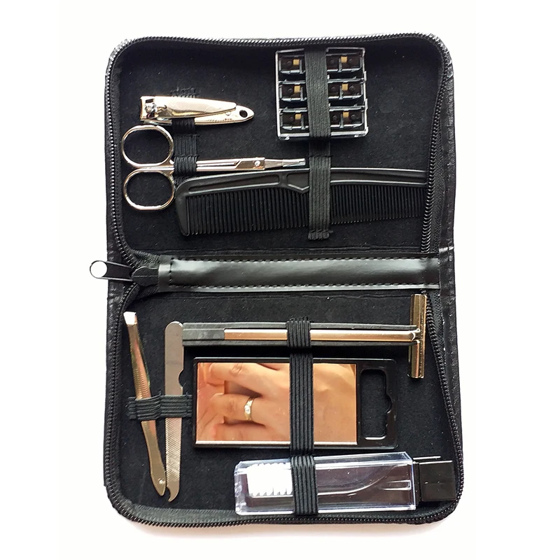 

9 pcs Portable Manicure Set Pedicure Scissor Tweezer Knife Ear pick Utility Nail Clipper Kit Stainless steel Nail Care Tool Sets