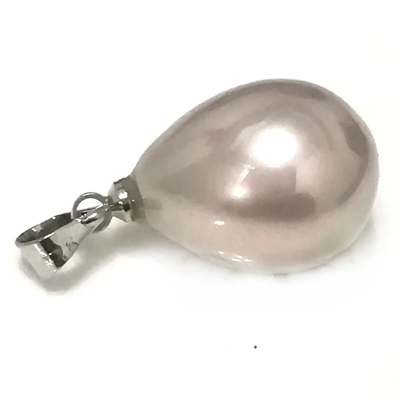 Wholesale 13-18mm Shiny Chocolate Raindrop Shell Pearl 925 Sterling Silver Pendent for Jewelry | Украшения и аксессуары