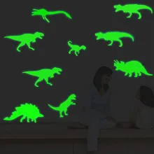 9 шт./компл. 3D креативный ПВХ Светящиеся динозавры настенные