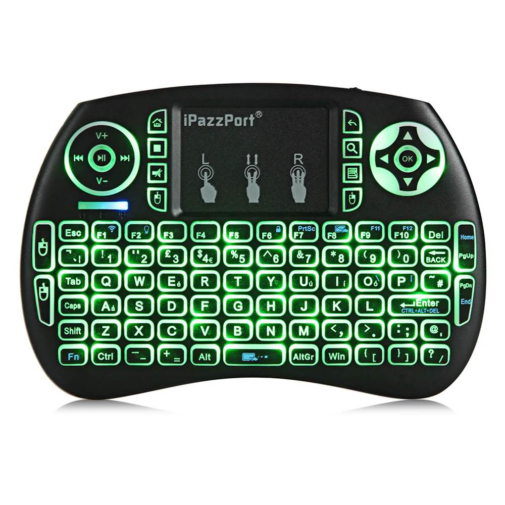 IPazzPort 21SDL 2 4 ГГц мини беспроводной QWERTY клавиатура с Подсветка для PC/Xbox 360/PS4/Android ТВ