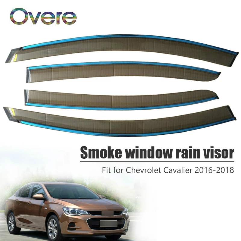 

Overe 4 шт/1 Набор Дымовое окно дождевой козырек для Chevrolet Cavalier 2016 2017 2018 Стайлинг навесы укрытия аксессуары