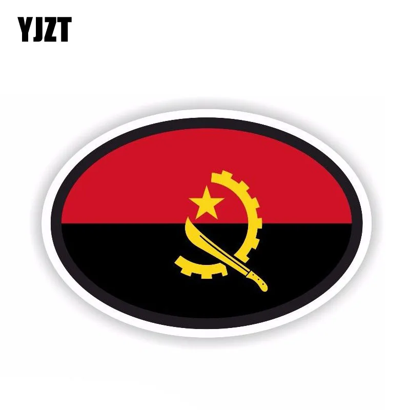 

YJZT 15.2CM*10.1CM Car Styling Angola Oval Flag Window Car Sticker Accessories 6-1684