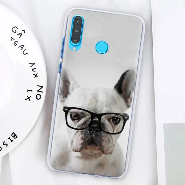 15 Французский Английский бульдог чехол для телефона для huawei P30 P30 Pro P9 P10 P20 Lite P Smart плюс вид 20 Жесткий задний Чехол бант - Цвет: 15