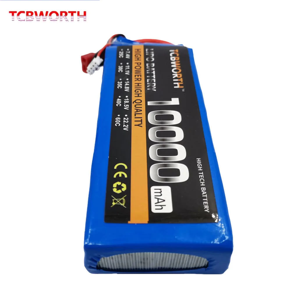 TCBWORTH RC lipo батарея 7 4 v 10000 mAh 25C 2 s для радиоуправляемый самолет Квадрокоптер