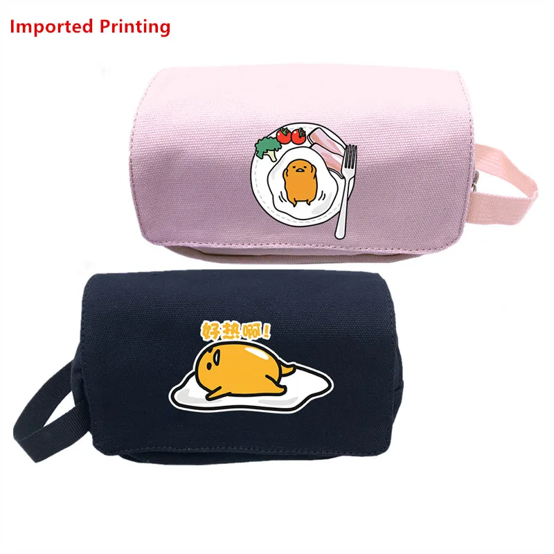 Чехол-карандаш Gudetama Kawaii Egg для студентов, маленькие школьные сумки, розовая косметичка, мультяшный органайзер для путешествий, kawaii чехол для подарочной ручки