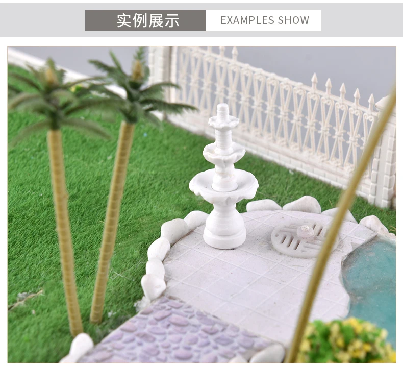 9pcs/set 1:87 HO scale Statue sculpture Fountain Model Architecture model building kit mini garden decoration | Игрушки и хобби
