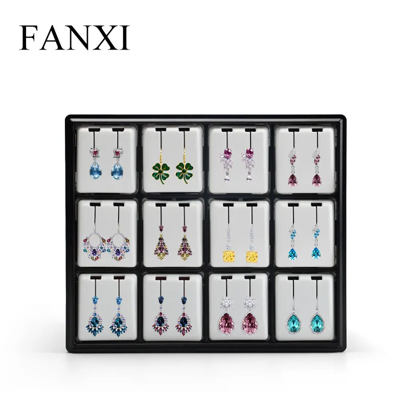 Fanxi палец кольцо Дисплей лоток серьги уха шпильки черный и белый Органайзер Expositor