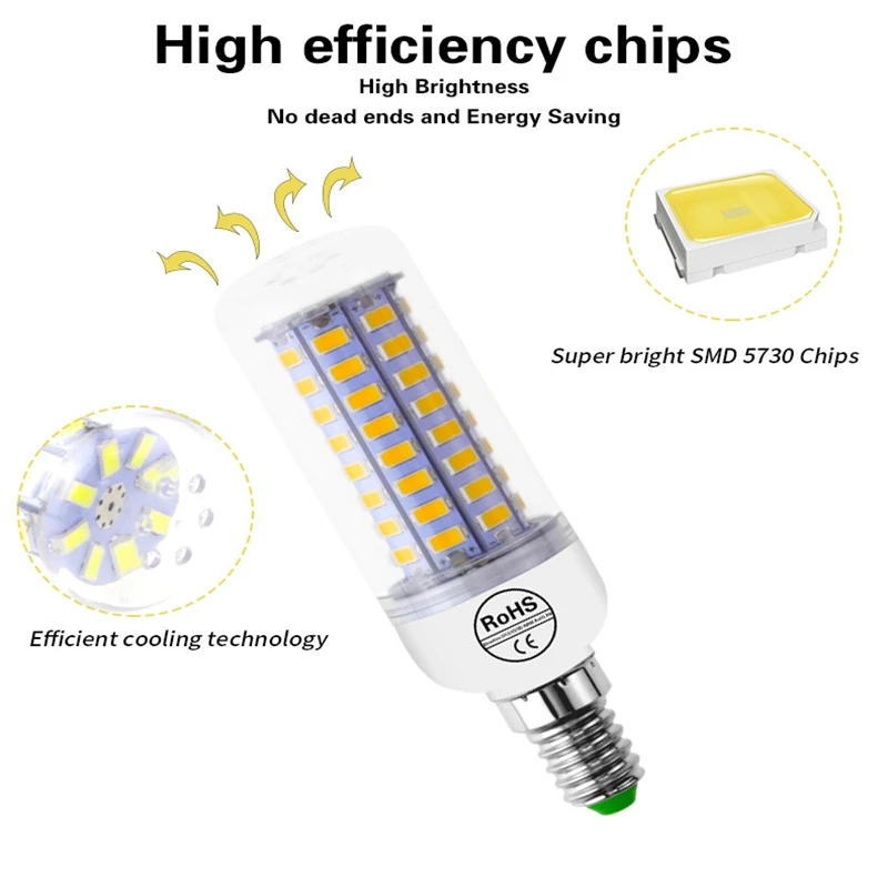 Светодиодная лампа E27 220 В 5730 SMD E14 Corn 24 36 48 56 69 72 LED s Lamp Bombillas светильник почки