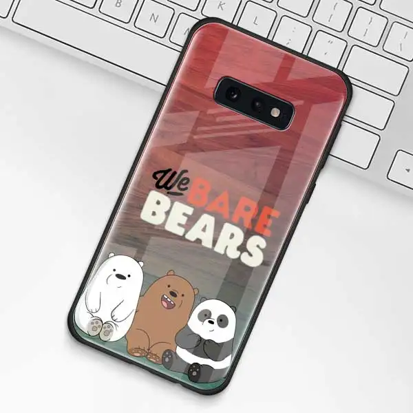 Милый чехол из закаленного стекла для samsung Galaxy S10 S10e S9 S8 S10 Plus Note 9 A50 A30 - Цвет: 001
