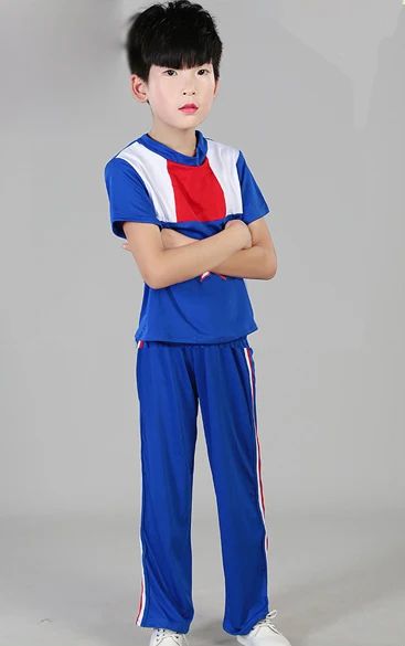 boys top and pants Группа поддержки, одежда для детей, школьная группа черлидеров для мальчиков и девочек, костюмы для аэробики, соревнования, Детская школьная форма, платье, юбка - Цвет: boys top and pants