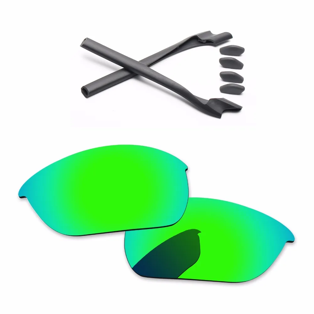 

PapaViva Emerald Green Polarized Replacement Lenses and Grey Rubber Kit for Half Jacket 2.0 Sunglasses Frame