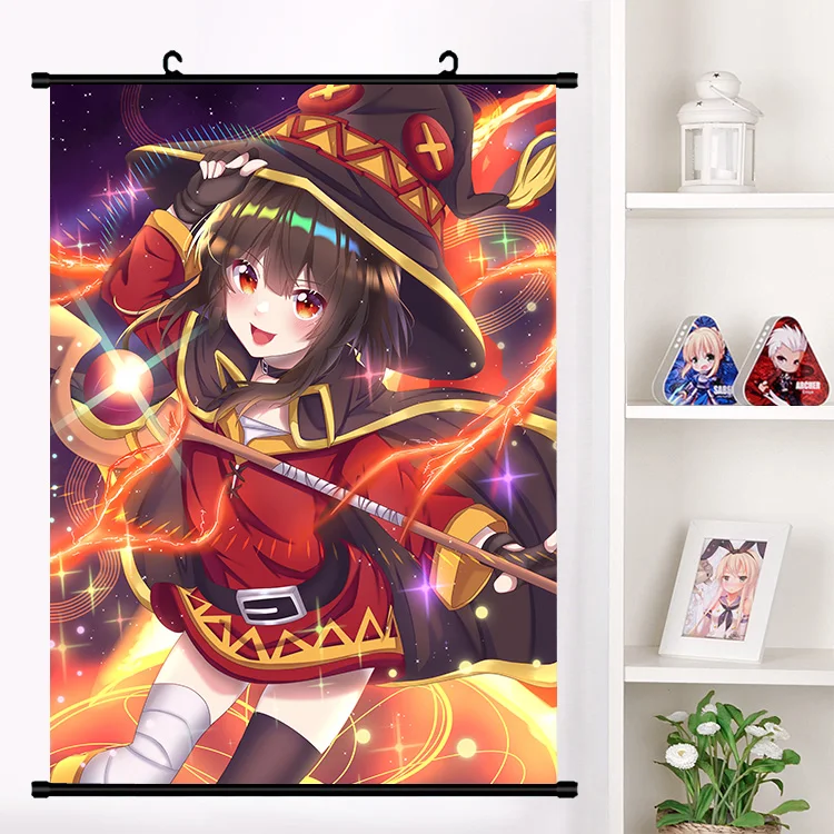 Аниме Манга KonoSuba Божье благословение на этом чудесном мире! Megumin Aqua Darkness Косплей настенные свитки Фреска плакат домашний декор